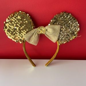 Disneyland 50th Gold Minnie Ears RARE